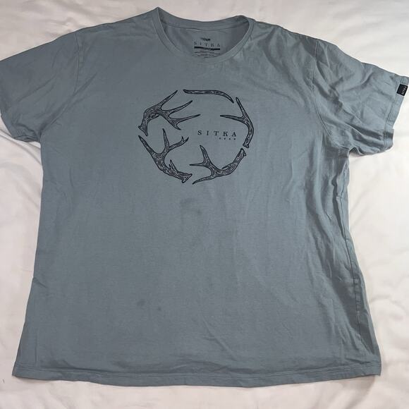 Sitka T-Shirt Mens Size XXL Blue Antlers Short Sleeve Outdoors Hunting Deer Tee - Picture 1 of 16